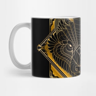 Art Deco Wolf Mug